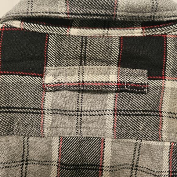 Duluth Trading Men’s 3XL Tall Cotton Plaid Flannel Shirt Long Sleeve Gre/Black/C - Picture 5 of 6